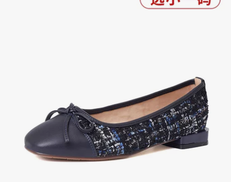 弄里人佳秋新款大码女鞋41-43单鞋蝴蝶结...