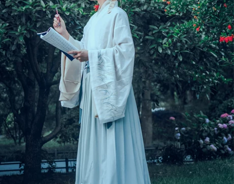 重回汉唐蒹葭汉服男士日常传统情侣款绣花晋制...