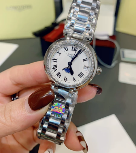 Longines浪琴女表心月系列月相石英手...
