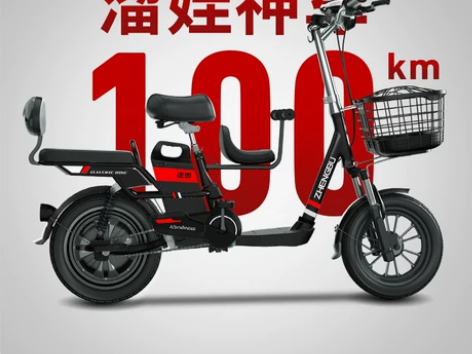 正步 亲子电动车自行车 接送带小孩母子电瓶...