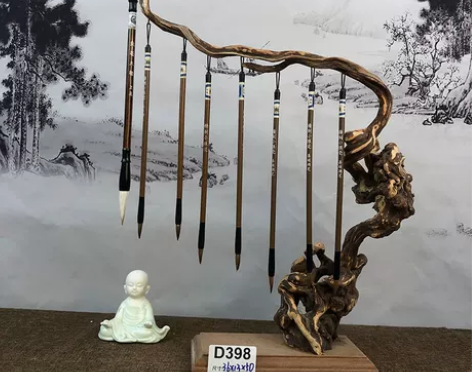 毛笔架笔挂笔架毛笔挂实木毛笔架子挂架摆件书...