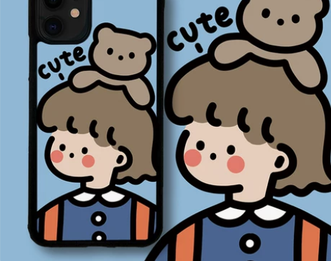 原创可爱小熊女孩ins适用iphone11...