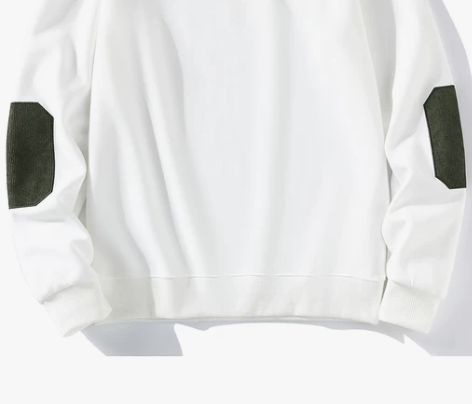 白色圆领卫衣男春秋款上衣服青少年春季潮牌男...