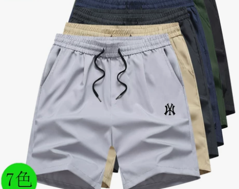 短裤男夏季运动男士休闲白色宽松篮球裤子跑步...