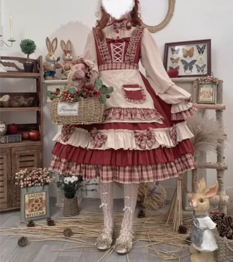 浆果少女lolita正版新年小红帽女仆秋冬...