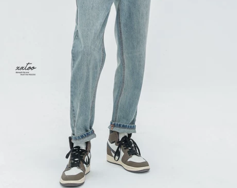 牛仔裤 牛仔长裤XXTOO 重磅石磨深雪花...