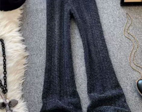 提花编织感休闲阔腿牛仔裤女2022秋冬新款...