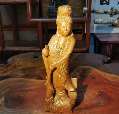 日本回流一木雕观音像 高26厘米，宽8厘米...