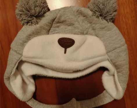 paw in paw幼童秋冬季灰色熊雷锋帽...