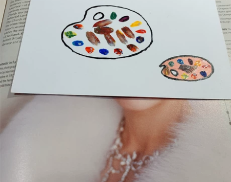 手绘 限量版 调色盘 空白明信片 可正常手...