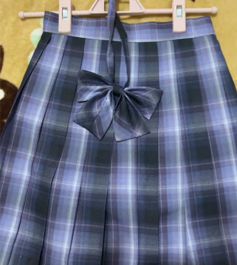 jk群 深紫格 穿过一次带领带带夹子 m 码