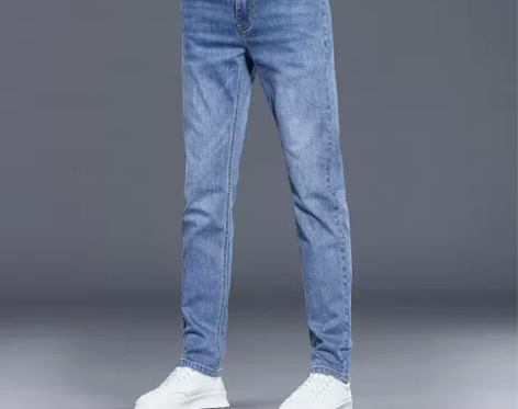 意大利高端春季牛仔裤男士直筒修身弹力百搭休...