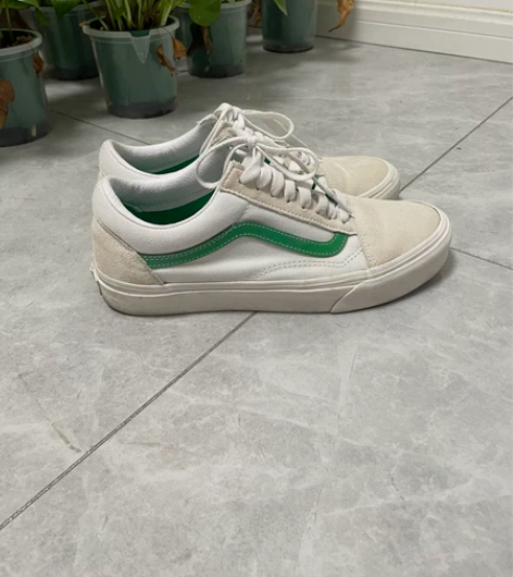 Vans范斯官方 奶绿侧边条纹男女Old ...