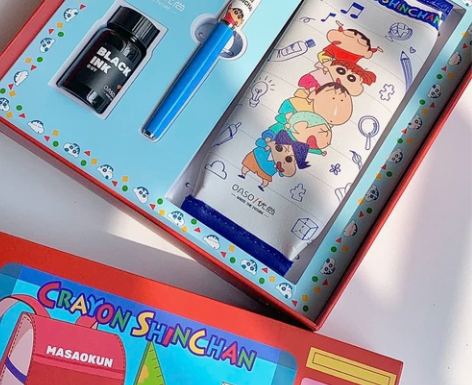 优尚蜡笔小新钢笔文具礼盒套装儿童学生专用学...