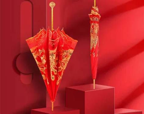 【天猫双12】婚伞中国风结婚红伞出嫁婚礼红...
