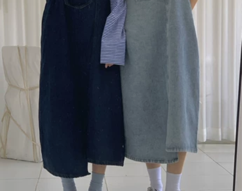 大码裙子女夏胖梨形身材mm牛仔背带裙宽松显...