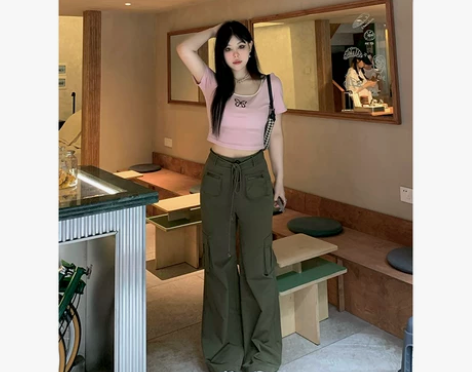 黑泽玄七夏季新款胖mm高腰显瘦休闲裤宽松薄...