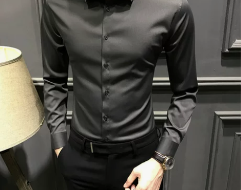 冬季高级加绒衬衫男长袖新款休闲免烫正装商务...