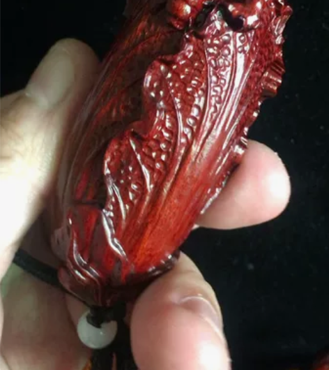 清仓放漏小叶紫檀手把件遇百财实木木雕红木把...