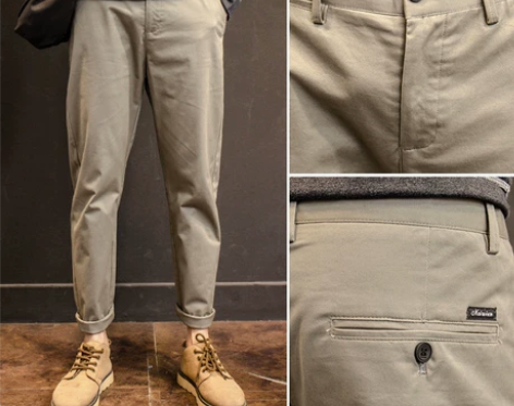 春夏季直筒休闲裤男宽松修身纯棉裤子男韩版潮...