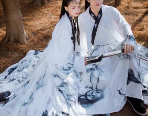 魏晋风汉服男女古风仙气公子水墨古装中国风侠...