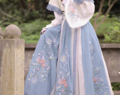 汉服女妙菡原创晋制齐腰交领襦裙春夏全套破裙...