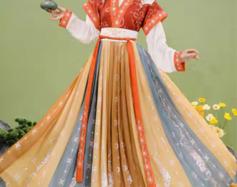 转卖玉术原创汉服女兔儿神唐制褙子半袖圆领衫...