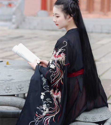 包邮如梦霓裳汉服女装对襟襦裙灵犀原创设计黑...