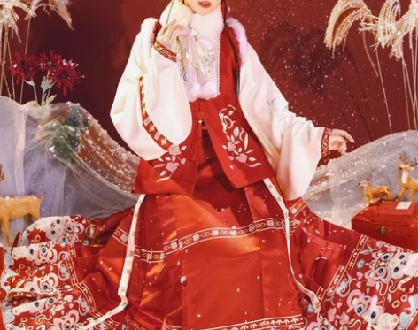 【如意】茗月萱原创汉服明制比甲立领马面裙拜...