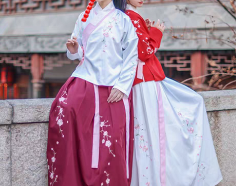 转卖如梦霓裳汉服女装襦裙交领桃夭花朵绣花衫...