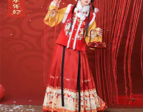 转卖裳云兮新年战衣《福虎呈祥》明制汉服女拜...