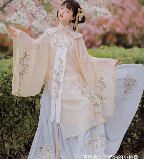 包邮艺缕原创云裳仙子花物语云肩汉服重工刺绣...