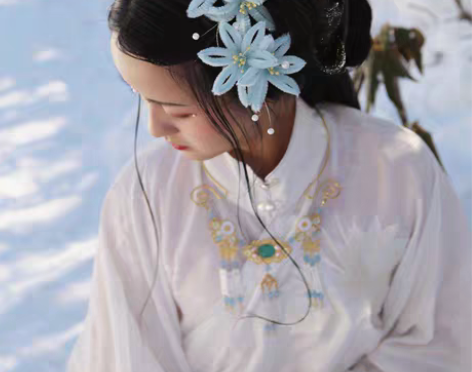 转卖霜翎阁绒花汉服头饰仿非遗菊发簪子古典风...