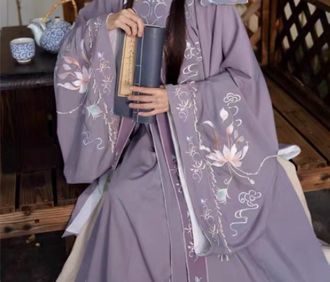 包邮清梳原创西府幽兰明制汉服立领长袄刺绣云...