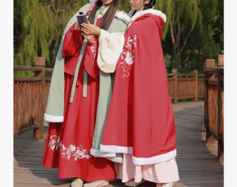 转卖汉服斗篷 婉如 五五年原创设计女刺绣中...