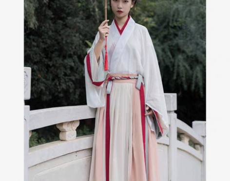 包邮(收)【秋色】五五年汉服女晋制交领齐腰...