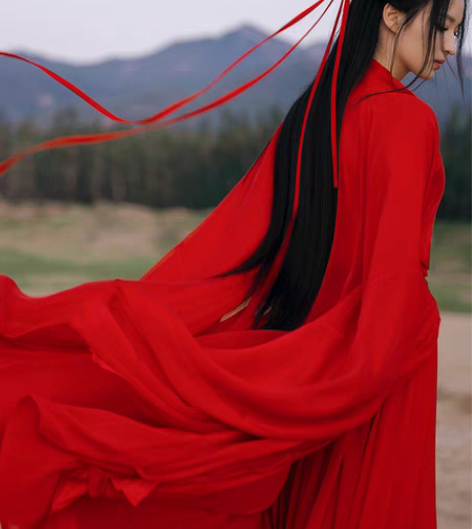 转卖红色魏晋风武侠古装汉服女夏季中国风帅气...