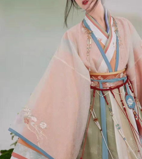 包邮汉服出租七月夕 画悦 原创双层直领大襟...