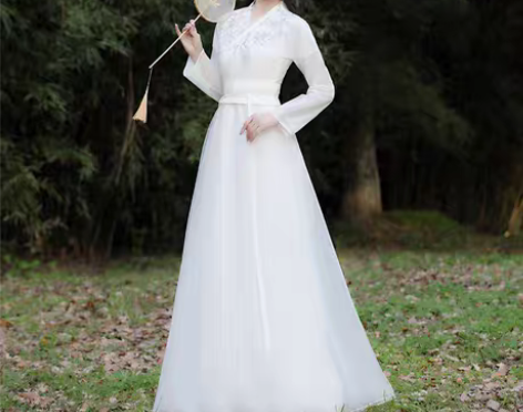 转卖古装白色汉服女夏款超仙气飘飘中国风改良...