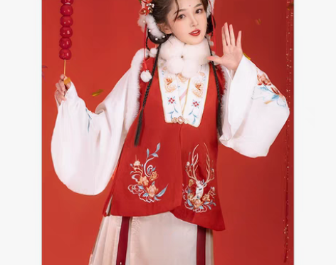 转卖耀春林间鹿正品原创明制斗篷拜年汉服女中...