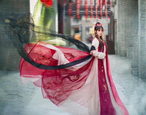 转卖龙母汉服女襦裙摆广袖中国风学生古装夏超...