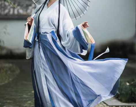 转卖柒邑雲裳诉汉服女正品原创白菜交领晋制齐...