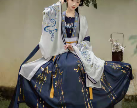 转卖千韵岗琼华汉服女正品原创中国风齐腰白菜...