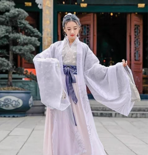 包邮【清婉-白芷】借司南阁  传统刺绣汉服...