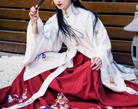 转卖司南阁画屏秋冬款明制立领汉服重工刺绣长...