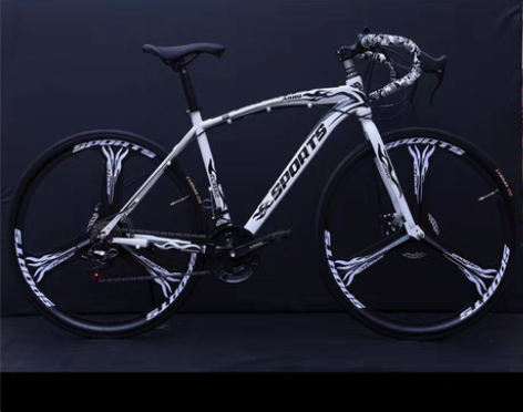 包邮死飞自行车成年人超快单车翘头实心胎变速...