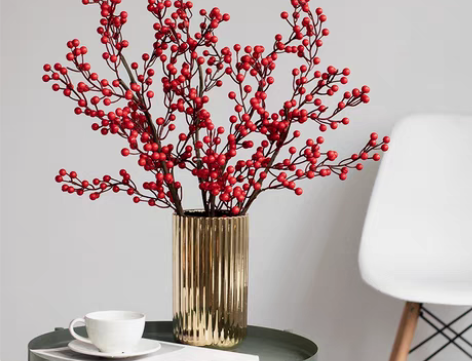 转卖仿真花冬青红果发财果客厅年宵花插花新年...