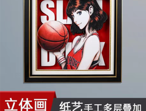 包邮灌篮高手晴子立体画动漫挂画卧室床头装饰...