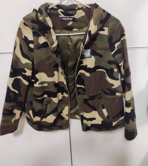 包邮迷彩服外套 包邮 侧面拉链设计，m码?...