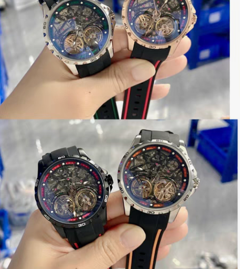 包邮新款2022双陀飞轮手表 男士镂空氚气...